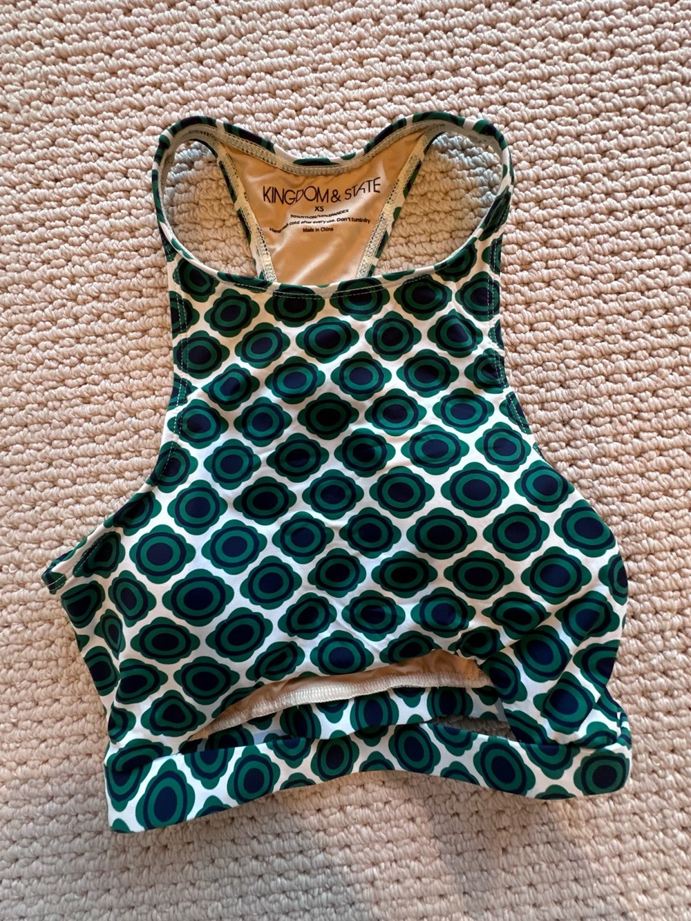 KINGDOM & STATE Swimwear Bikini Top in Emerald Green, Size XS
